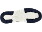 Blau-weißes Sportschuhsohlenmuster mit Rauten- und Streifendetails.