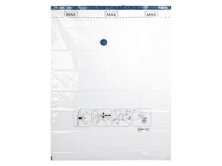 Ein Vakuumierbeutel von Livarno mit maximaler Füllhöhe.