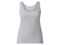 Ein graues, ärmelloses Damen-Tanktop.