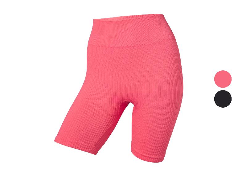 Rosa gerippte High-Waist-Radlerhose, mit Farboptionen