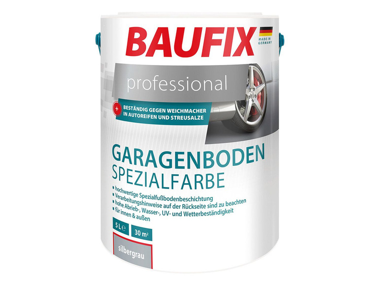 Baufix Garagenbodenfarbe, professionell, beständig gegen Weichmacher.