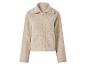 Beige Teddyfleecejacke mit Reißverschluss und Kragen
