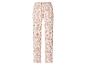 Damen-Pyjamahose mit elastischem Bund und rotem Blattmuster.