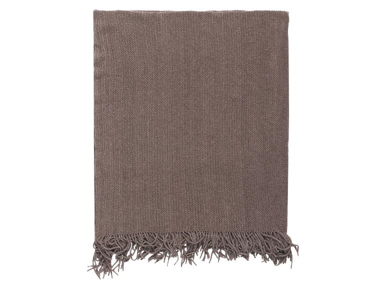 Braune gewebte Decke mit Fransen