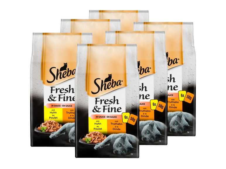 Gehe zu Vollbildansicht: Sheba Katzennassnahrung Fresh & Fine in Sauce mit Huhn & Truthahn, 6 x 6 x 50 g - Bild 1