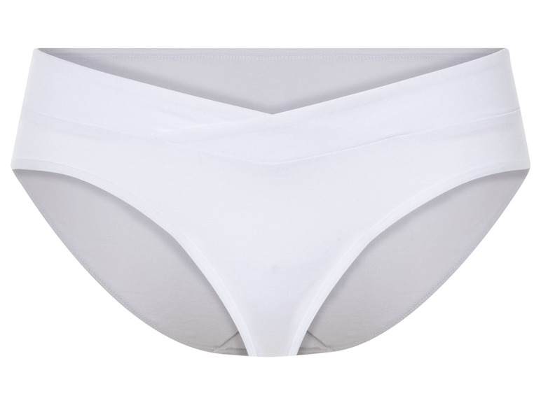 Weiße Damen-Unterhose mit hohem Bund.