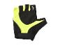 Kurze Fahrradhandschuhe, schwarz und neongelb.