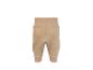 Beige Babyhose mit breitem Rippbündchen und Ärmelbündchen