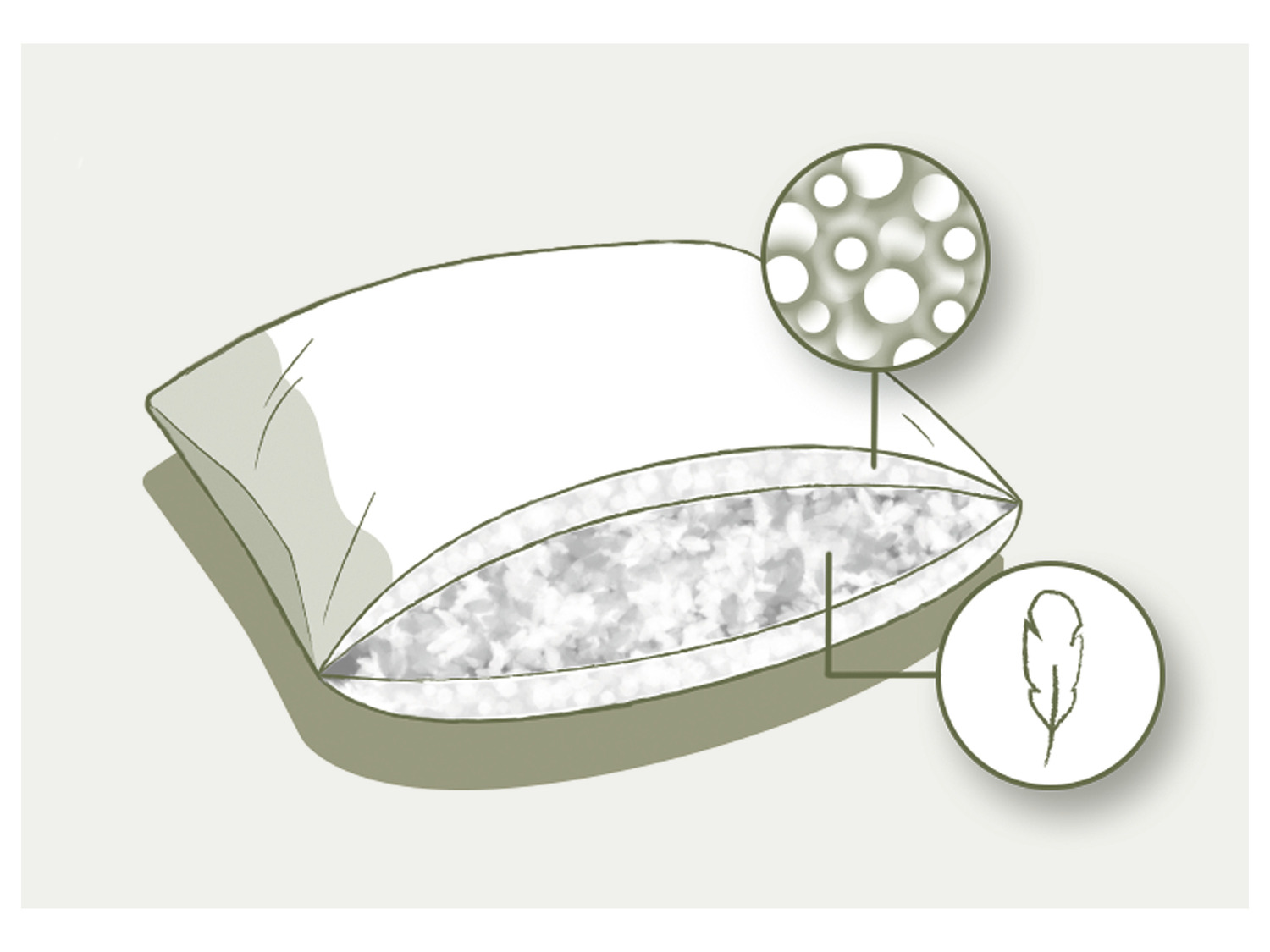 MOON Gänsefeder Kopfkissen 80x80 Cm - 90% Feder 10% Daune Made In Germany