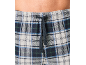 Herren-Flanell-Pyjamahose mit blauem, grünem und weißem Karomuster und Kordelzug.