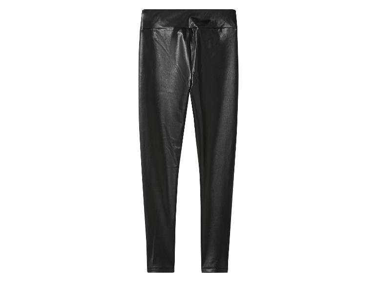 Schwarze Leggings in Lederoptik