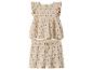 Beiges Kleid und Shorts mit Blumenmuster für Kinder.
