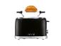 Schwarzer Toaster mit Brötchen auf dem Aufwärmrost, mit der Aufschrift „1973“.
