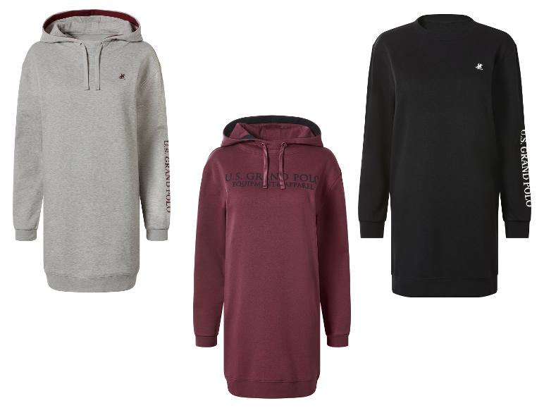 Drei U.S. Grand Polo Hoodie-Kleider in Grau, Bordeaux und Schwarz