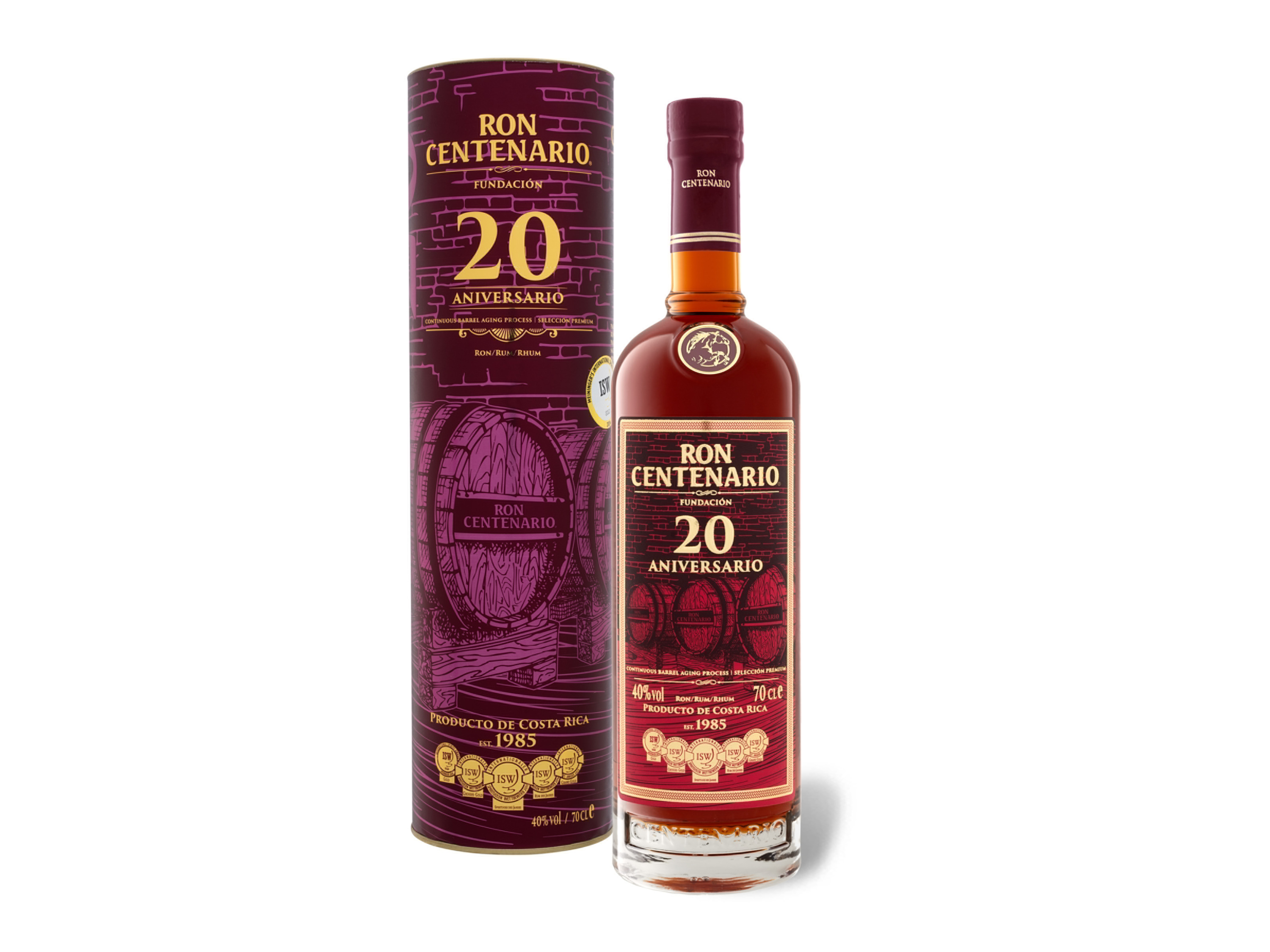 Ron Centenario Fundación Rum 20 Jahre mit Geschenkbox 40% Vol | 07441001174186