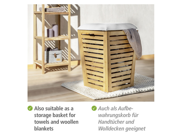 Gehe zu Vollbildansicht: Wenko Bad und Wohnhocker »Bambus«, mit Sitzpolster - Bild 13