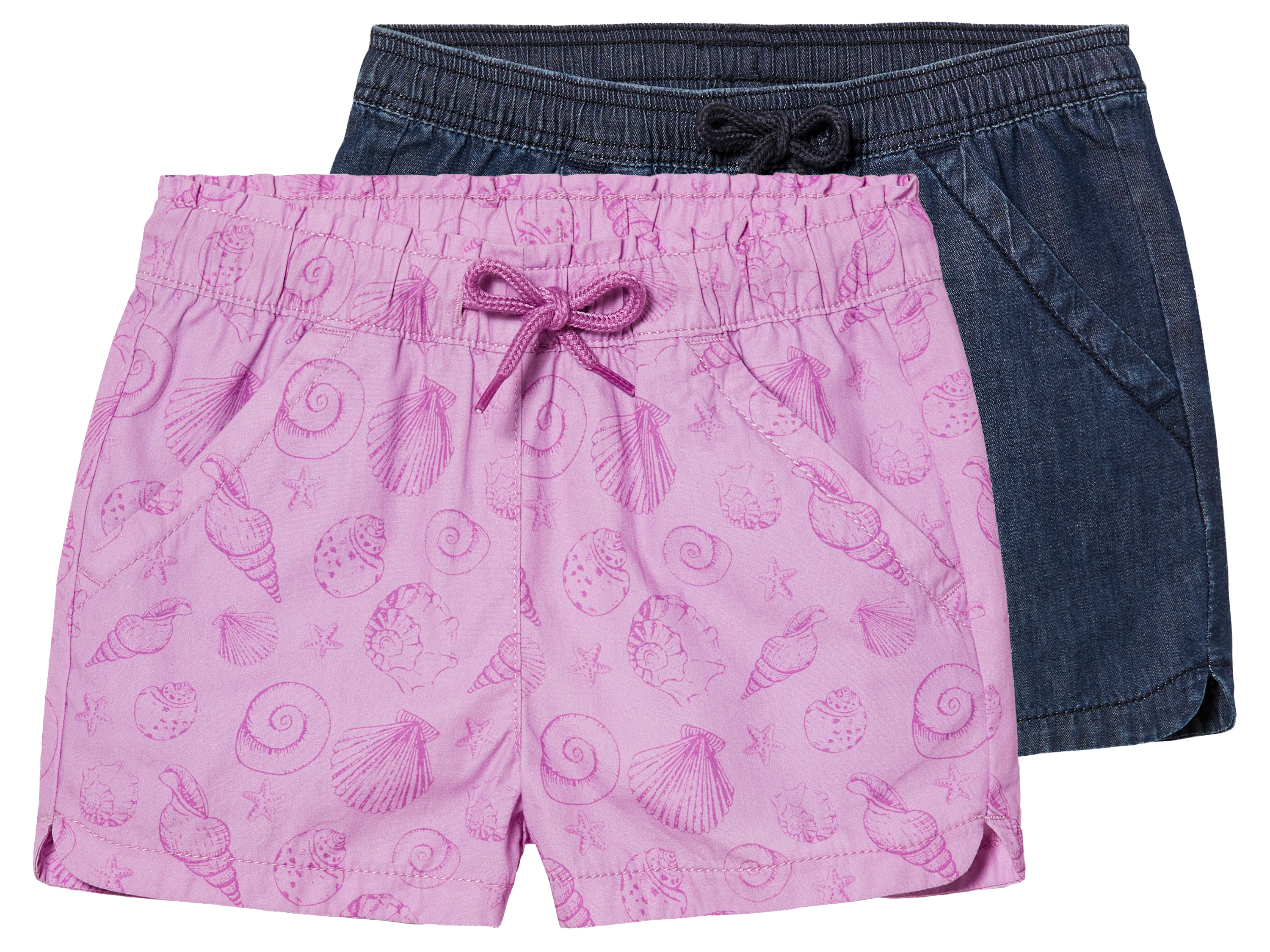 lupilu® Kleinkinder Shorts, 2 Stück (98/104, dunkelblau/lila) | 04335633044104