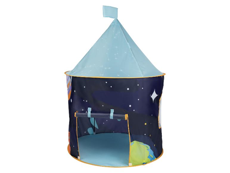 Kinder-Spielzelt mit Weltraum- und Raketenmotiv