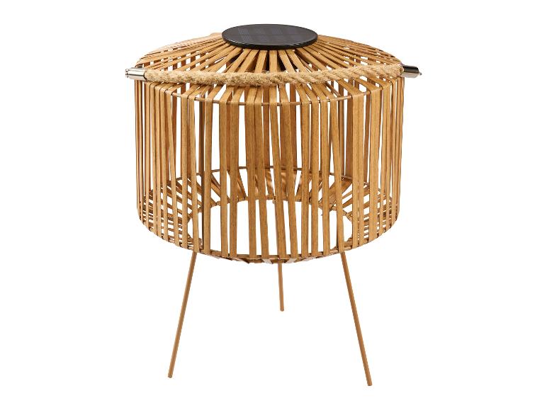 Solar-Bambuslaterne mit Seilgriff und drei Beinen