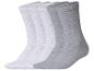 Fünf Paare graue und weiße Socken, in einer Reihe angeordnet.
