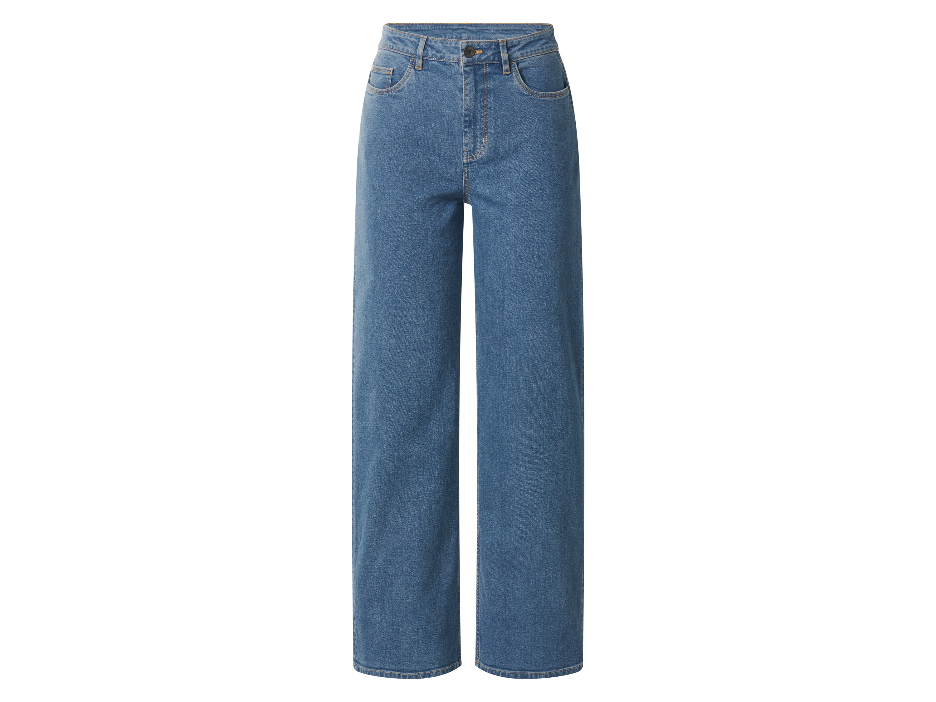 ESMARA® Damen Jeans, Wide Leg, hohe Leibhöhe (Blau, 38)