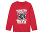 Ein rotes LEGO Langarmshirt mit Monstertruck-Motiv.