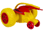 Gelb-rotes Spielzeugauto für Kinder mit großen Reifen