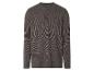 Dunkelgraues Herren-Langarm-Henley-Shirt mit dezentem Streifenmuster.