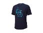 Marineblaues Crivit T-Shirt mit Fahrradmotiv und dem Schriftzug "Bike Your Way".