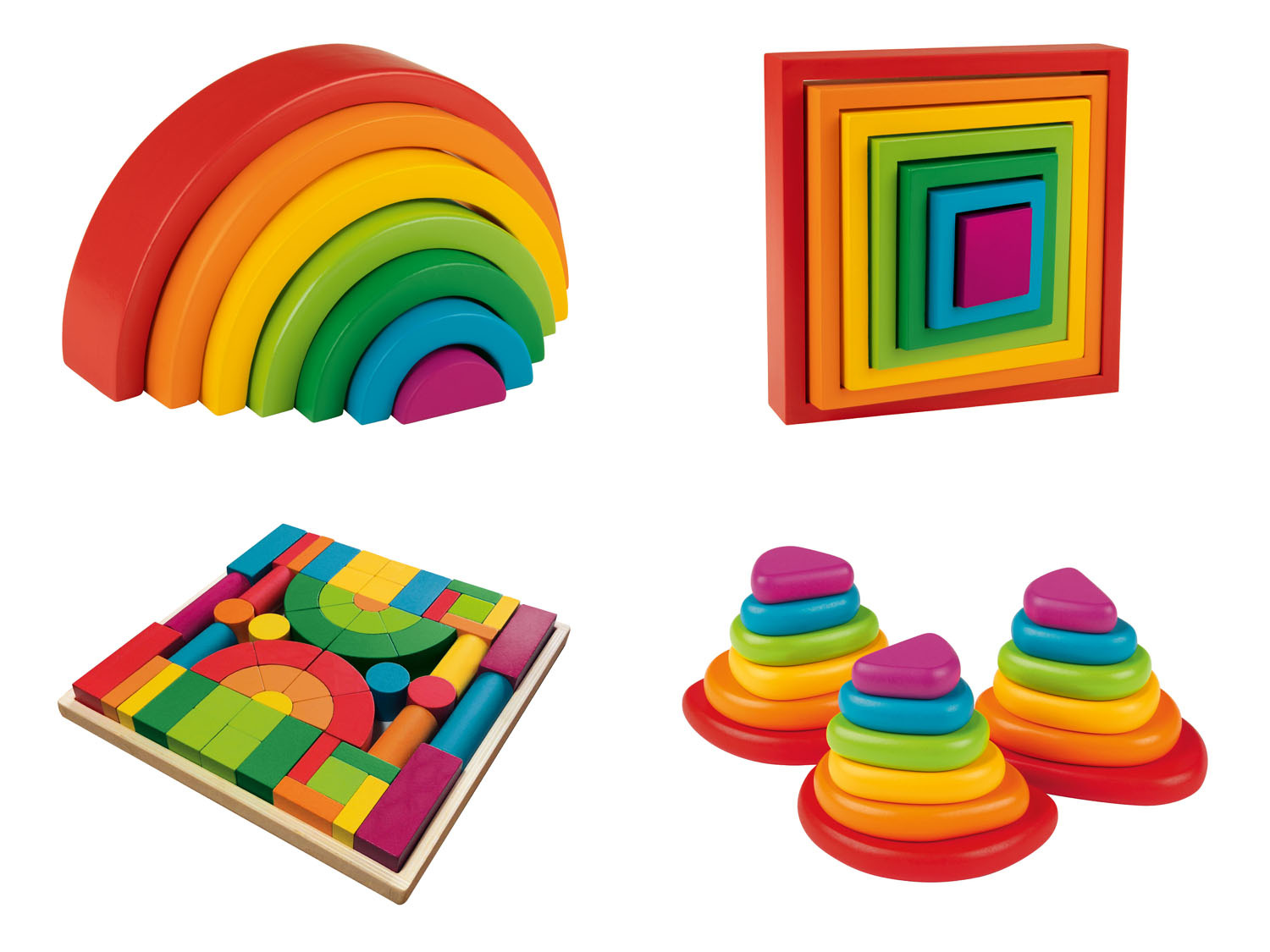 Playtive Holz Regenbogen-Sets nach Montessori-Art
