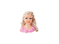 Bayer Design Charlene Super Model Schmink- und Frisierkopf mit blonden Haaren und rosa Oberteil.