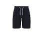 Marineblaue Sportshorts mit weißem Kordelzug.