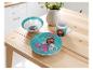 Kindergeschirr-Set mit Gabby's Dollhouse-Motiv, bestehend aus Schüssel, Teller und Tasse.
