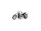 FRANZIS Technik Adventskalender: Detailliertes Modell eines silbernen Harley-Davidson Motorrads.