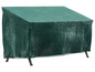 Grüne Schutzhülle für Gartenmöbel.