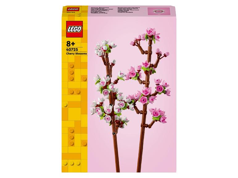 LEGO Kirschblüten-Set mit rosa und weißen Blüten an braunen Ästen.