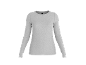 Graues Langarmshirt für Damen mit Rundhalsausschnitt.