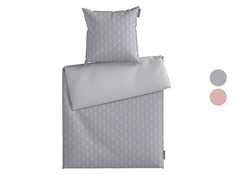 MICHALSKY Bettwäsche-Set mit geometrischem Muster in Grau und Hellgrau.