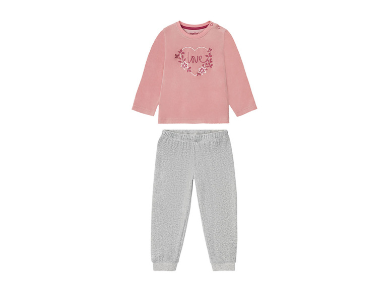 Gehe zu Vollbildansicht: LUPILU® Kleinkinder Mädchen Pyjama, aus kuschelig weicher Nicki-Qualität - Bild 2