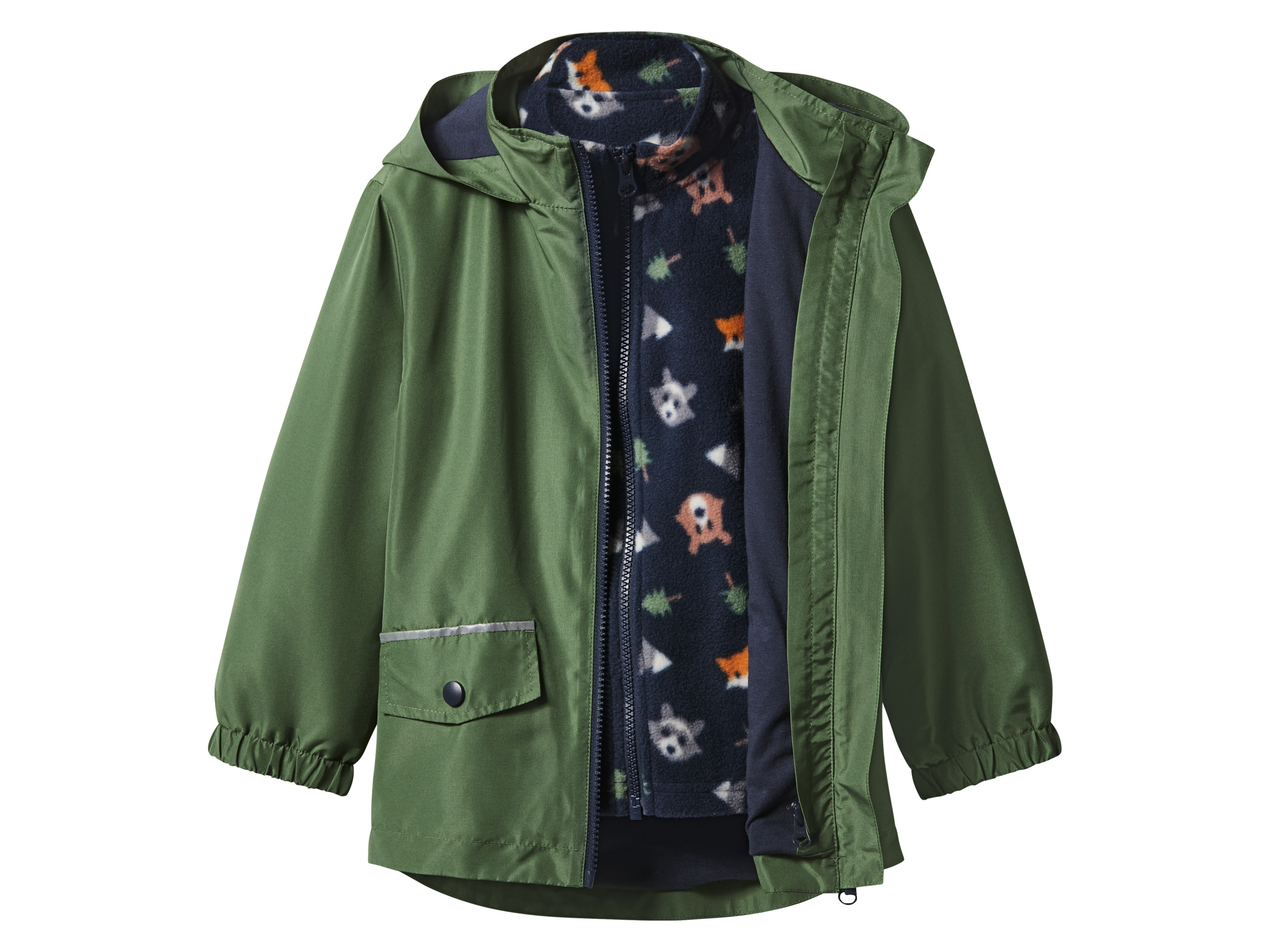 Thumbnail - lupilu® Kinder-3-in-1-Allwetterjacke, 2-teilig (grün/marine, 110/116)