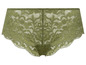 Grüne, Spitzen-Unterhose mit Blumenmuster.