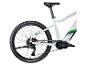 Weißes E-Bike mit grünen und grauen Details, mit Kenda-Reifen.