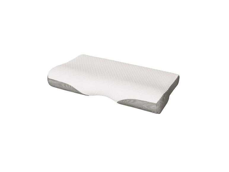 Weißes und graues Memoryschaumkissen mit ergonomischer Form