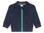 Eine dunkelblaue Babyjacke mit Reißverschluss der Marke Baby's Only.