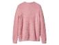 Rosa flauschiger Rundhals-Pullover
