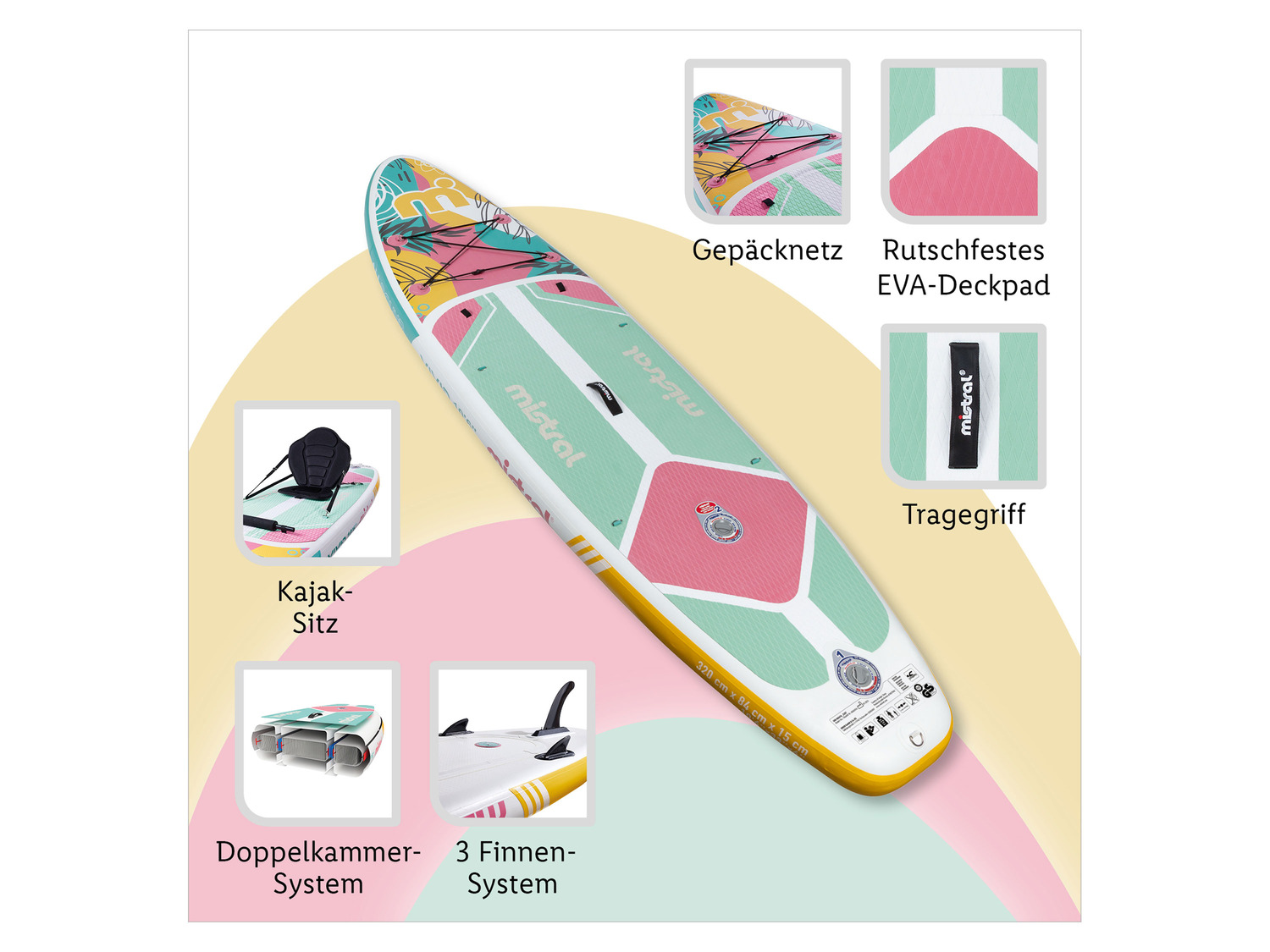 Mistral SUP »Allround-Vivid 10\'6 Zoll« mit Doppelkamme… | Stand-up Paddleboards