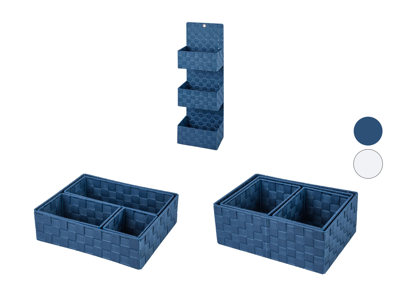 3 Weiße Hängekörbe Für Bad & Küche - Kunststoff Aufbewahrungs-Organizer