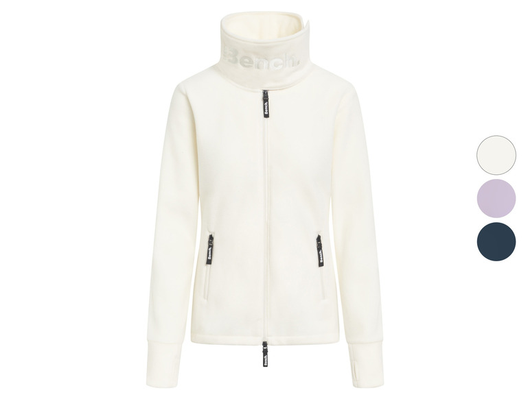 Weiße Fleecejacke mit Reißverschluss von Bench.
