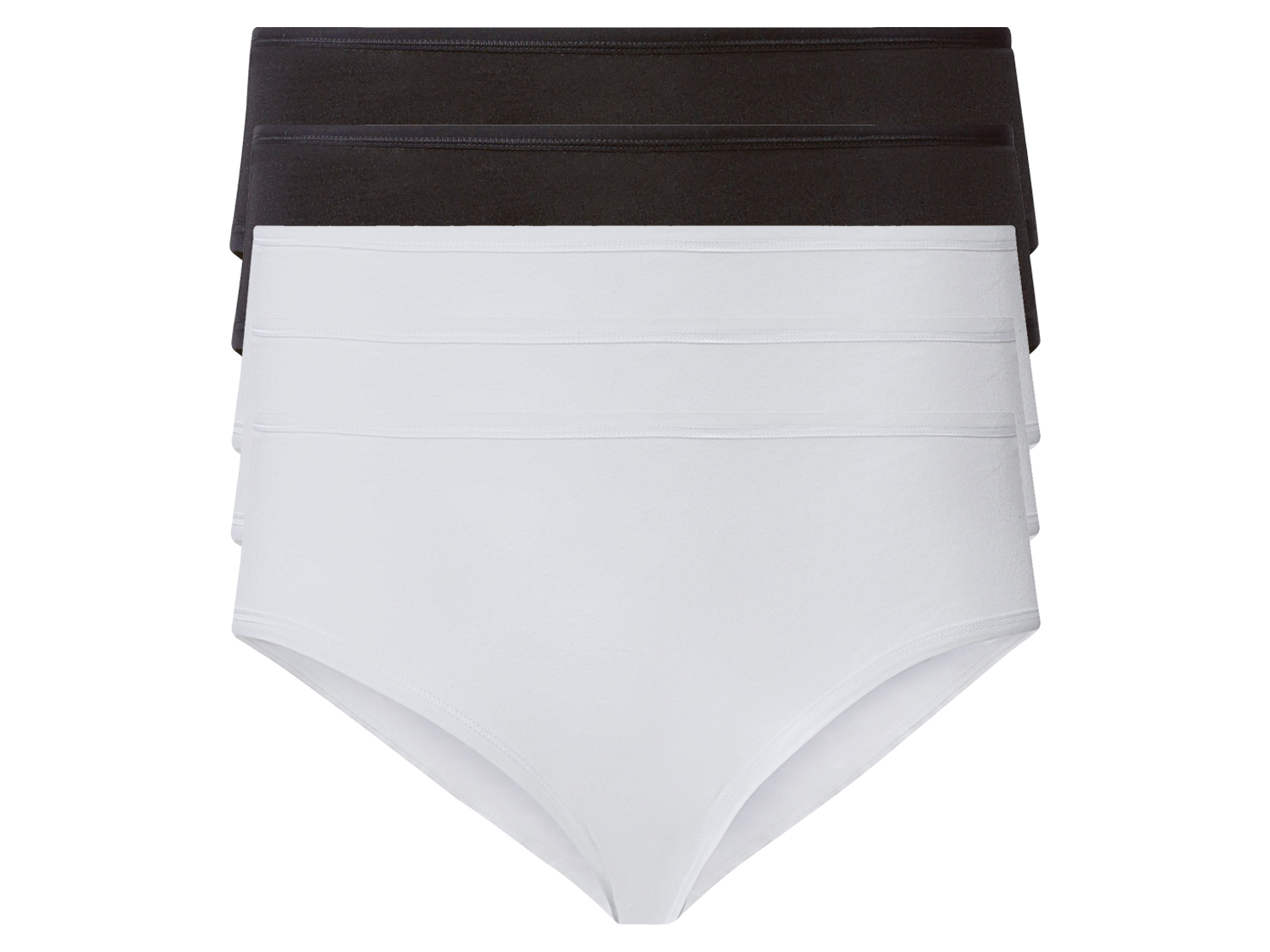 esmara® Damen Hipster 5er (Schwarz/weiß, XXL(52/54)) | 04055333069886