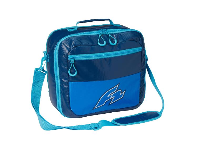 Blau-marine Umhängetasche mit FB Logo.